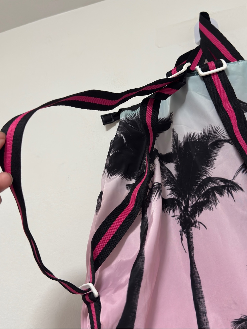 Victoria's Secret Backpack Packable Book Bag Travel Zip Closure Adjustable Strap - Picture 11 of 12